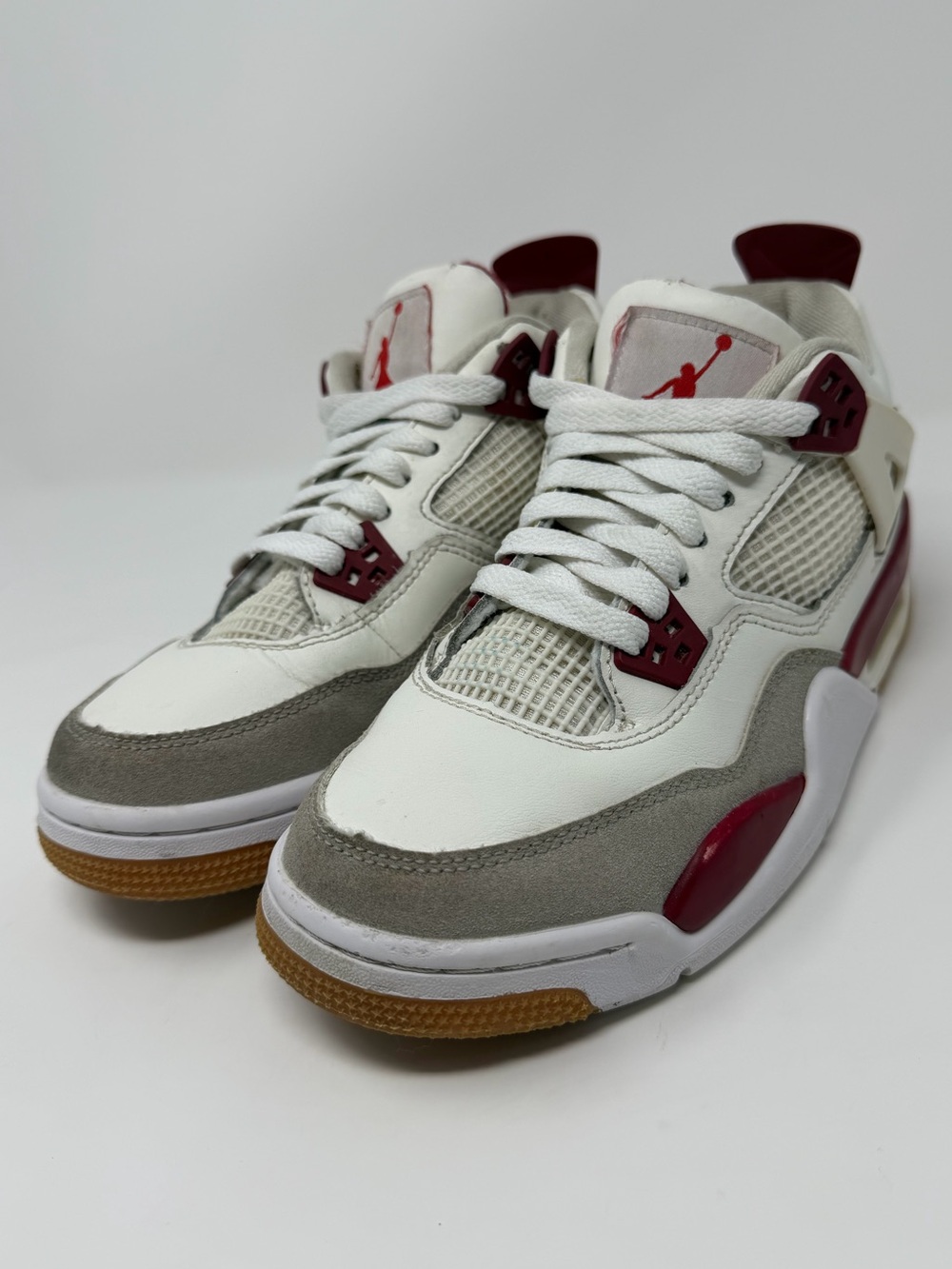 Air Jordan 4 Retro kids Sneakers - White / Maroon Sz.5y